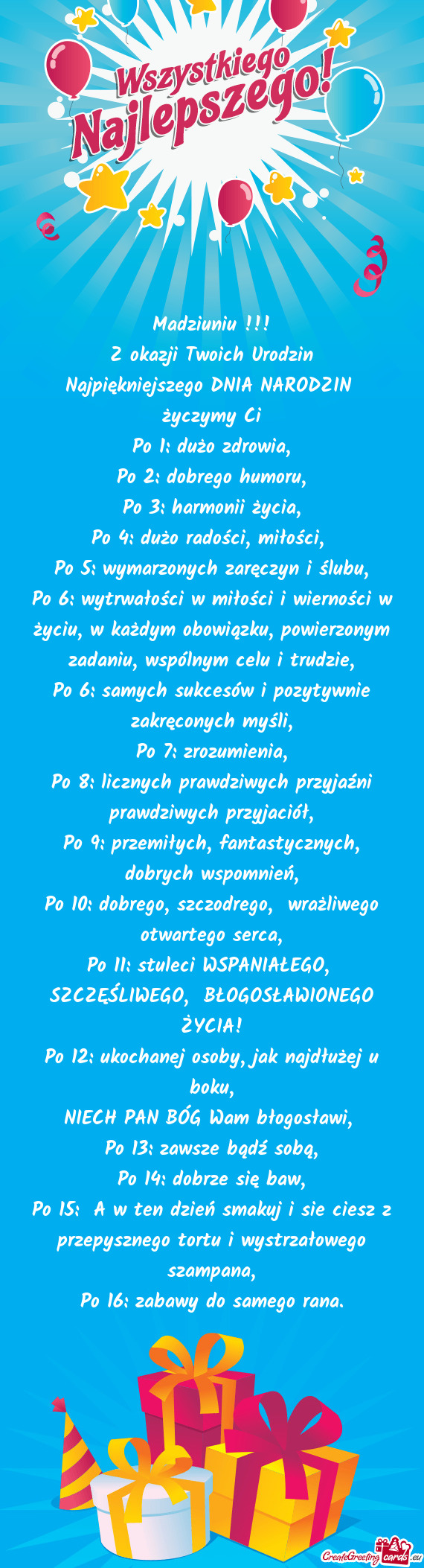 Najpiękniejszego DNIA NARODZIN