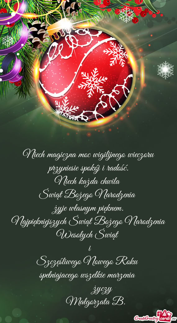 Najpiękniejszych Świąt Bożego Narodzenia Wesołych Świąt