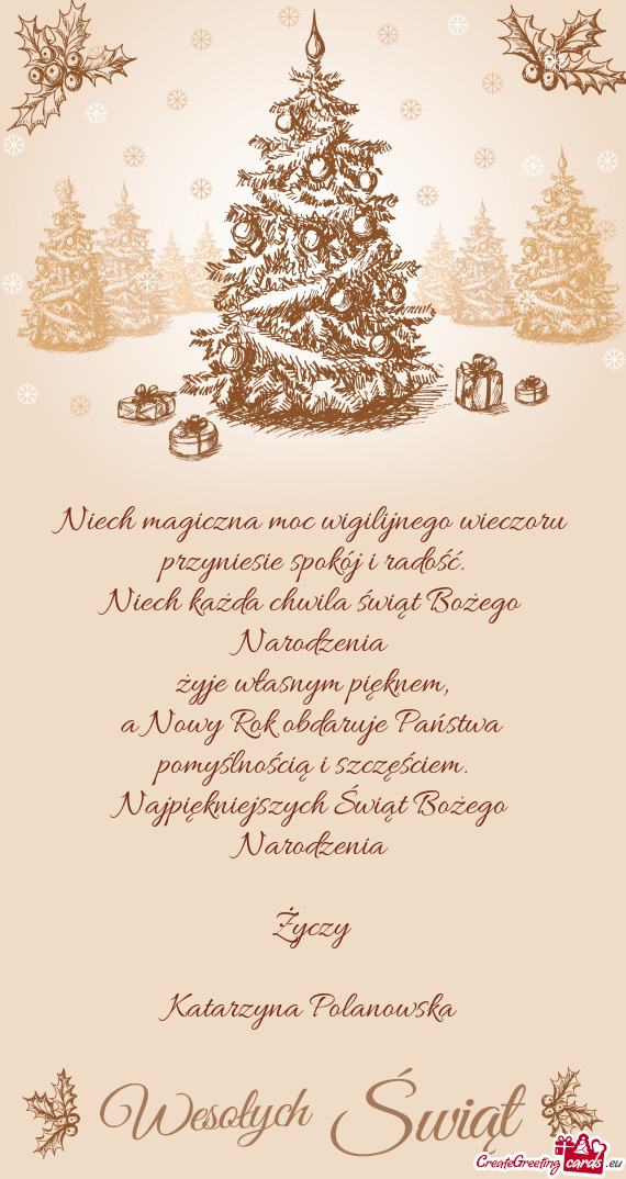 Najpiękniejszych Świąt Bożego Narodzenia Życzy Katarzyna Polanowska