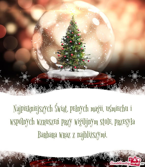 Najpiękniejszych Świąt, pełnych magii, uśmiechu i wspólnych wzruszeń przy wigilijnym stole, p