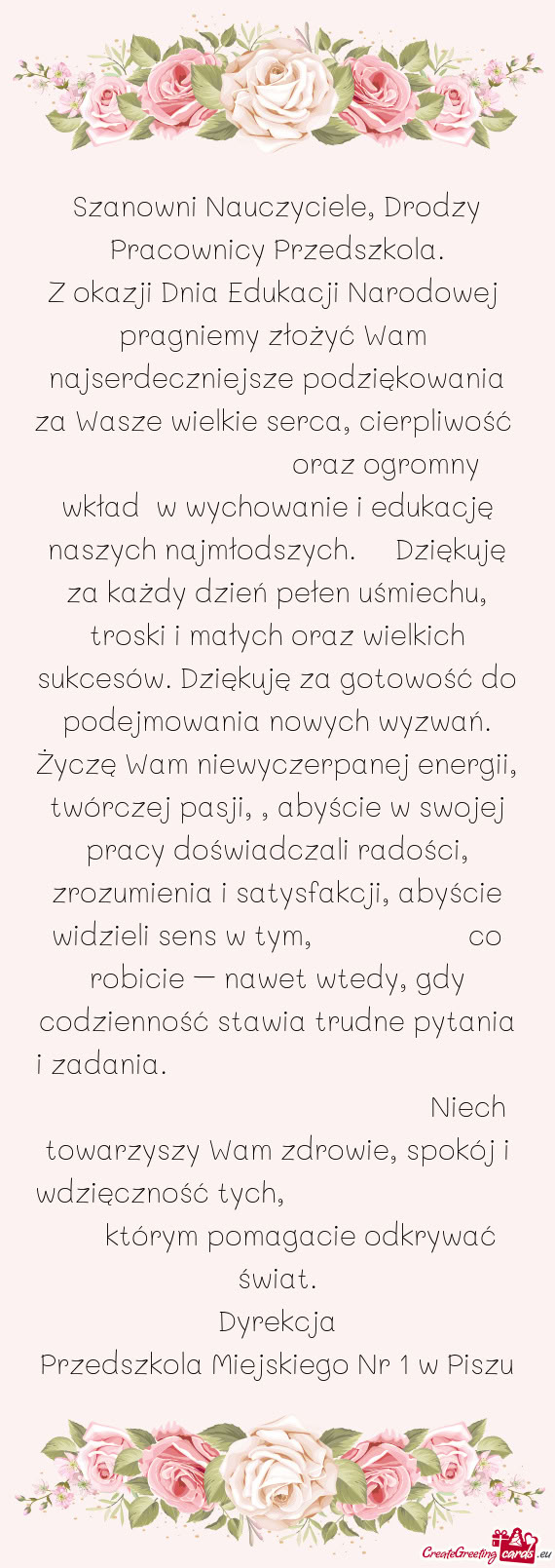 Najserdeczniejsze podziękowania za Wasze wielkie serca, cierpliwość