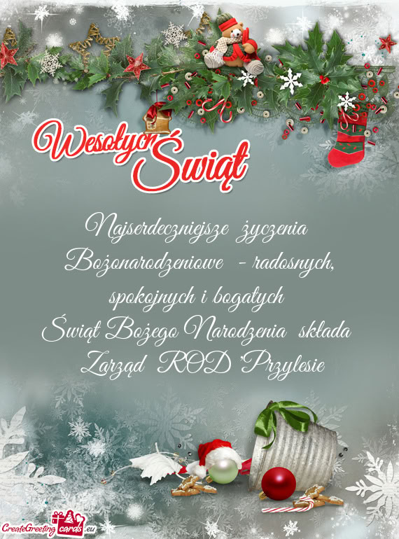 Najserdeczniejsze życzenia Bożonarodzeniowe - radosnych, spokojnych i bogatych