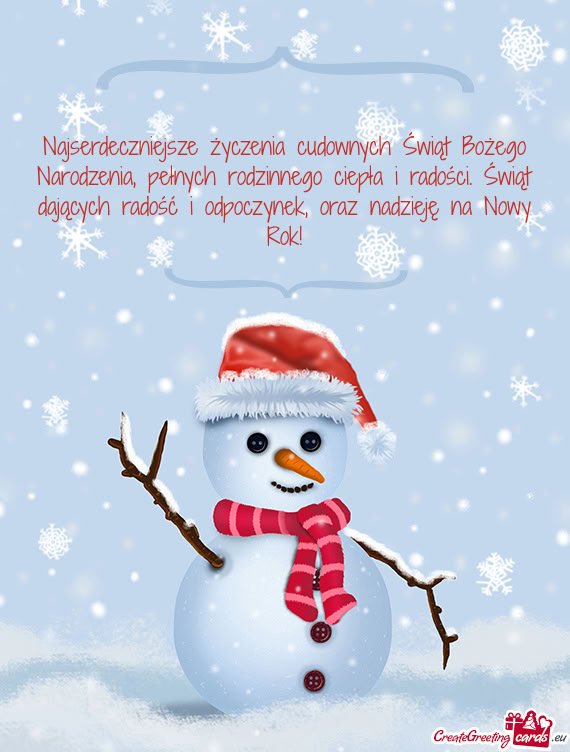 Najserdeczniejsze życzenia cudownych Świąt Bożego Narodzenia, pełnych