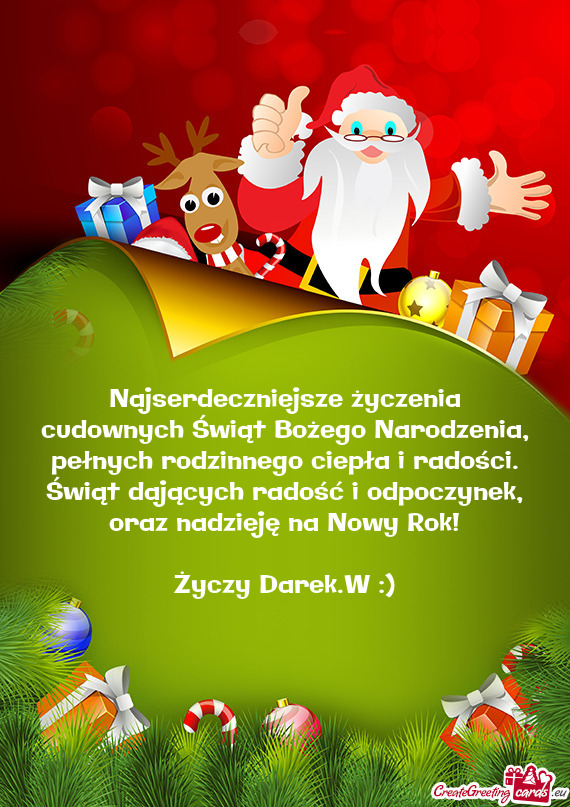 Najserdeczniejsze życzenia cudownych Świąt Bożego Narodzenia, pełnych