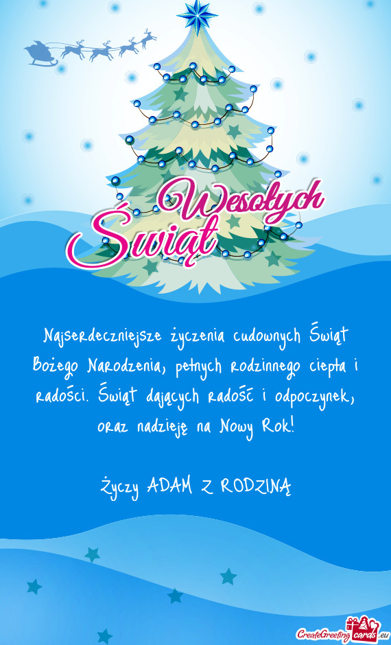 Najserdeczniejsze życzenia cudownych Świąt Bożego Narodzenia, pełnych