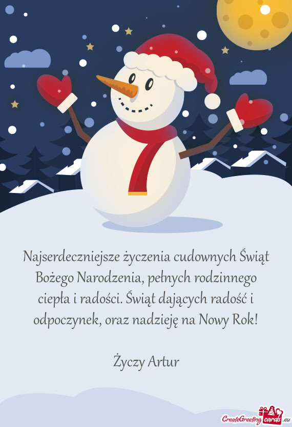 Najserdeczniejsze życzenia cudownych Świąt Bożego Narodzenia, pełnych