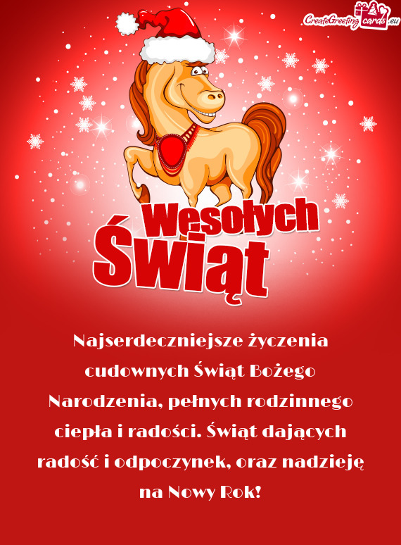 Najserdeczniejsze życzenia cudownych Świąt Bożego Narodzenia, pełnych
