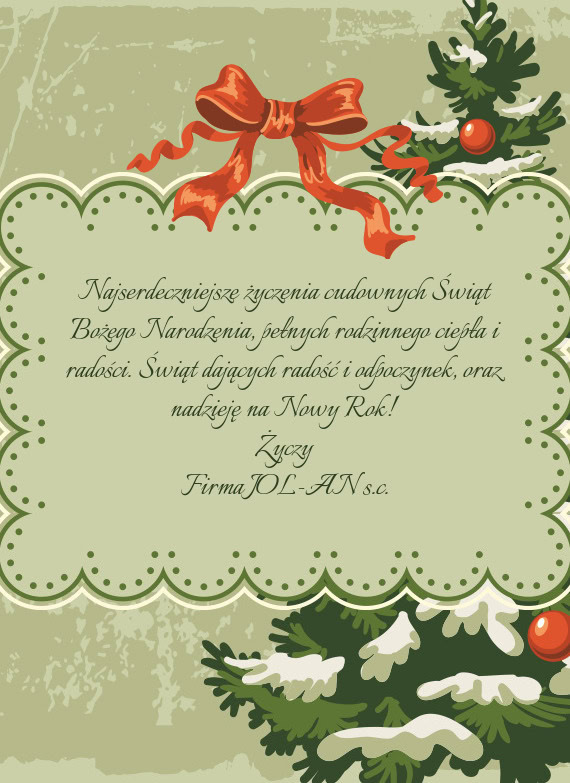 Najserdeczniejsze życzenia cudownych Świąt Bożego Narodzenia, pełnych