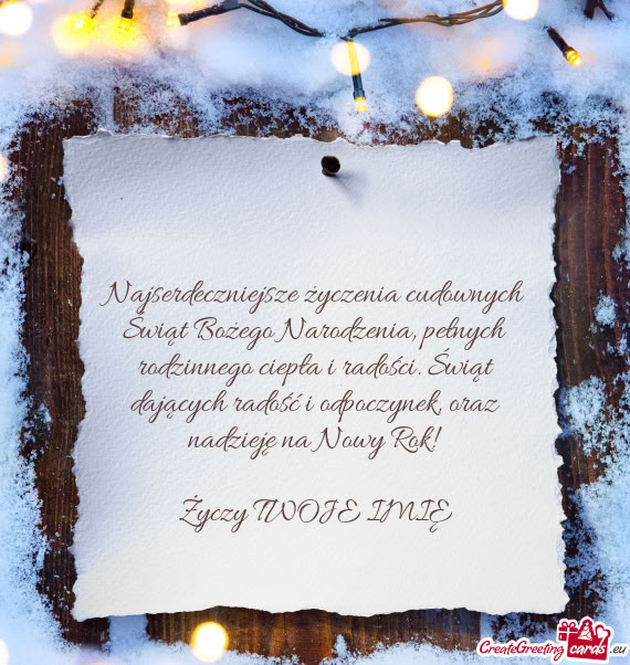 Najserdeczniejsze życzenia cudownych Świąt Bożego Narodzenia, pełnych