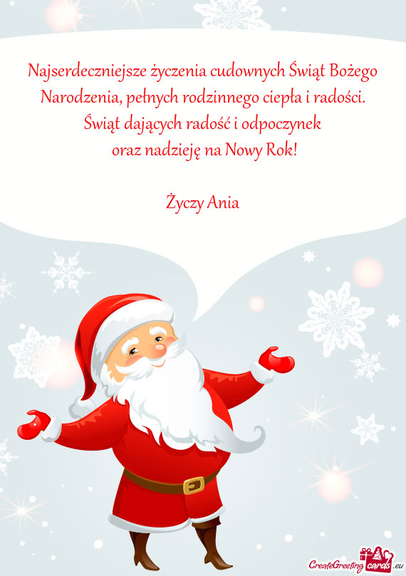 Najserdeczniejsze życzenia cudownych Świąt Bożego Narodzenia, pełnych