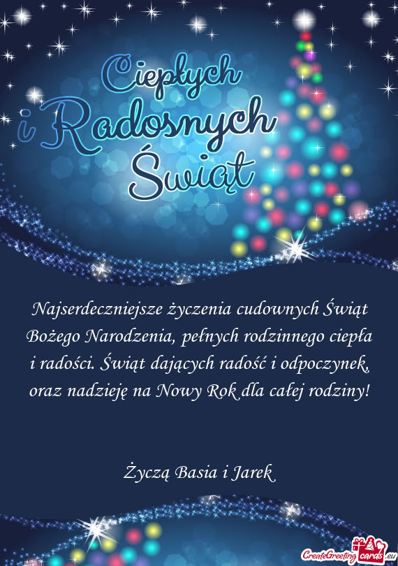 Najserdeczniejsze życzenia cudownych Świąt Bożego Narodzenia, pełnych