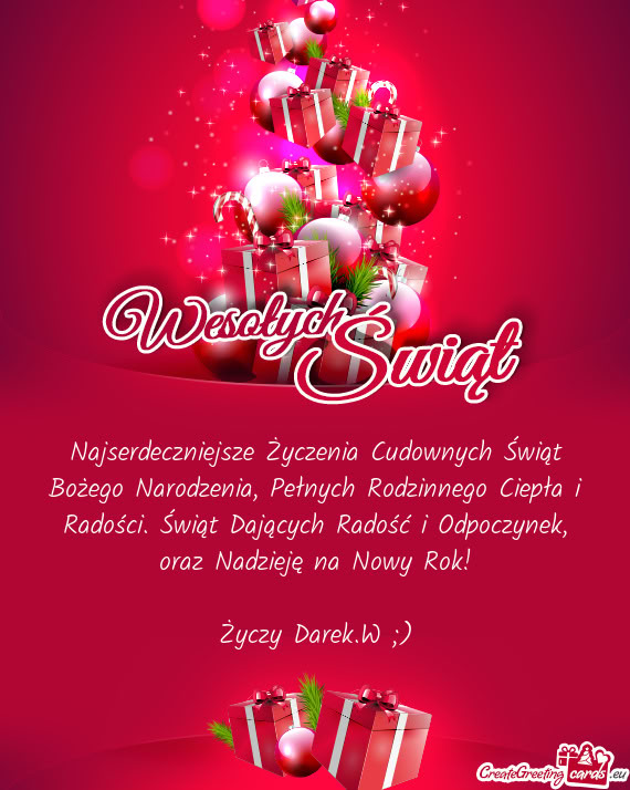 Najserdeczniejsze Życzenia Cudownych Świąt Bożego Narodzenia, Pełnych