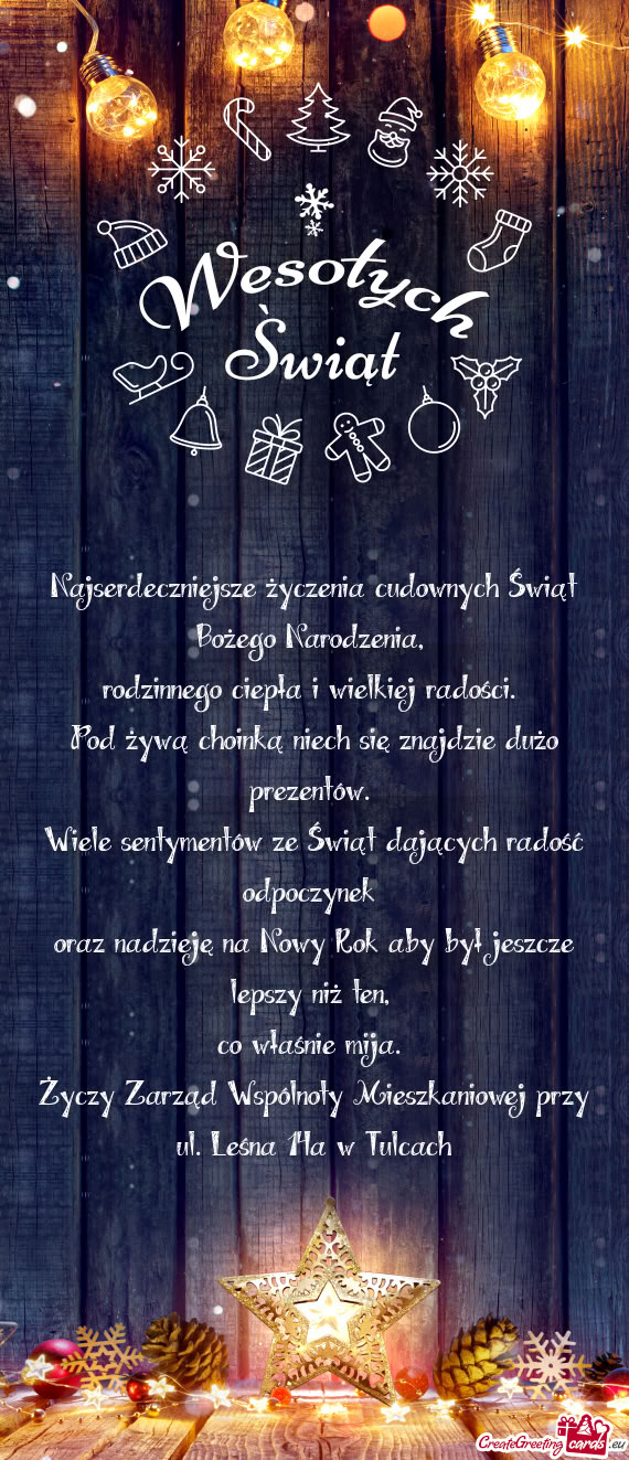 Najserdeczniejsze życzenia cudownych Świąt Bożego Narodzenia,   rodzinnego