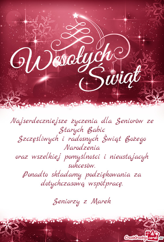Najserdeczniejsze życzenia dla Seniorów ze Starych Babic