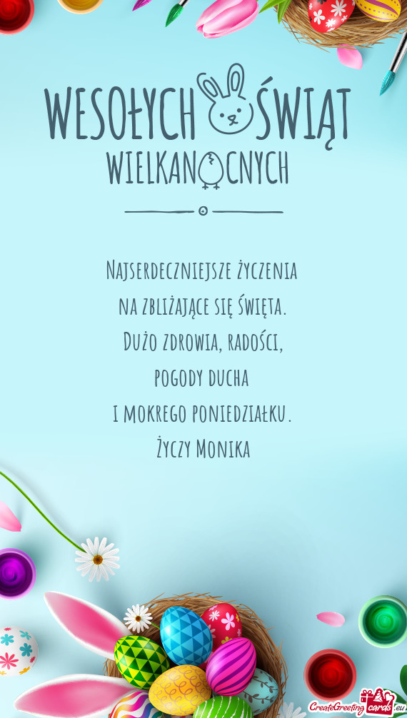 Najserdeczniejsze życzenia   na zbliżające się święta.  Dużo zdrowia,