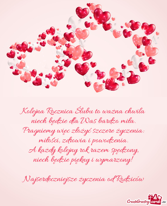 Najserdeczniejsze życzenia od Rodziców