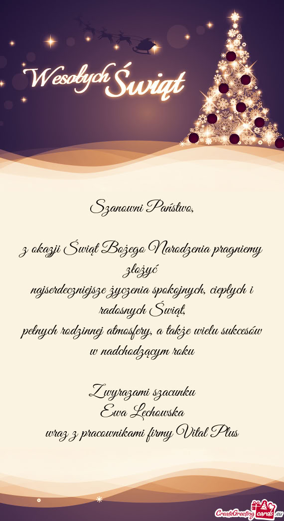 Najserdeczniejsze życzenia spokojnych, ciepłych i radosnych Świąt