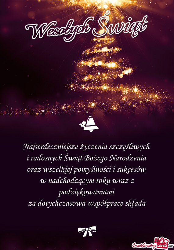 Najserdeczniejsze życzenia szczęśliwych 
 i radosnych Świąt Bożego Narodzenia 
 oraz wszelkiej