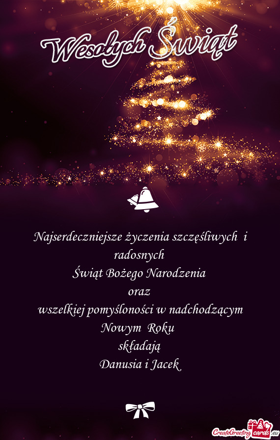 Najserdeczniejsze życzenia szczęśliwych i radosnych Świąt Bożego Narodzenia oraz wszelk