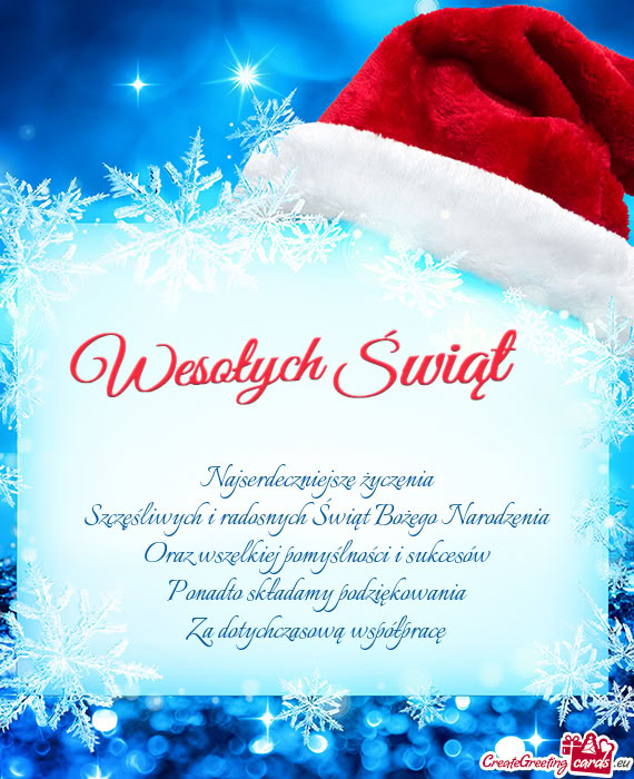 Najserdeczniejsze życzenia  Szczęśliwych i radosnych Świąt Bożego