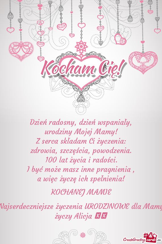 Najserdeczniejsze życzenia URODZINOWE dla Mamy Alicja ❤️