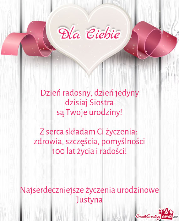 Najserdeczniejsze życzenia urodzinowe Justyna