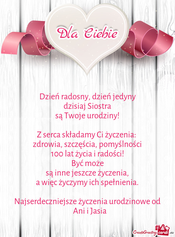 Najserdeczniejsze życzenia urodzinowe od