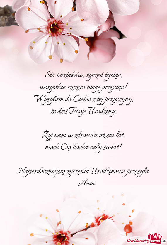 Najserdeczniejsze życzenia Urodzinowe przesyła