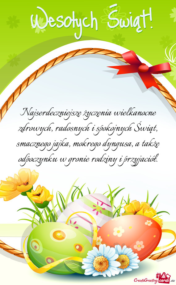 Najserdeczniejsze życzenia wielkanocne zdrowych, radosnych i spokojnych