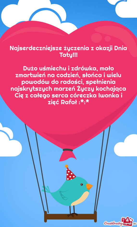 Najserdeczniejsze życzenia z okazji Dnia Taty