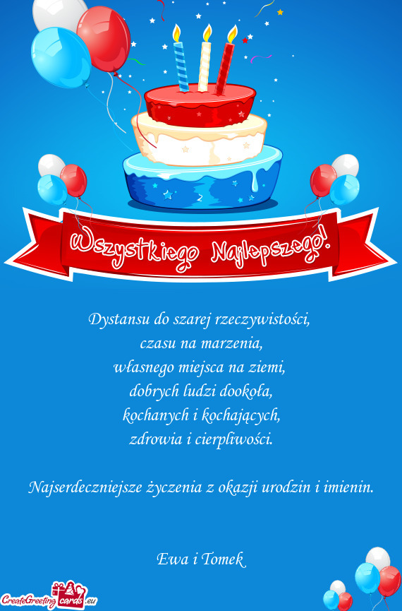 Najserdeczniejsze życzenia z okazji urodzin i imienin