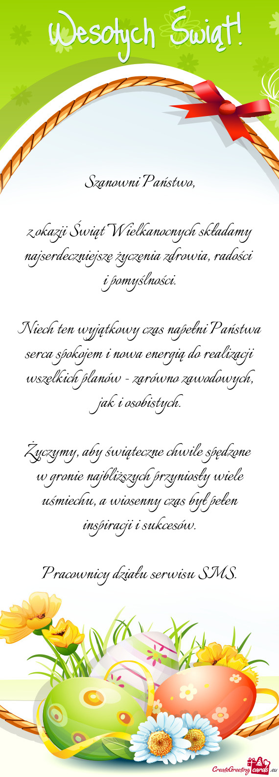 Najserdeczniejsze życzenia zdrowia, radości