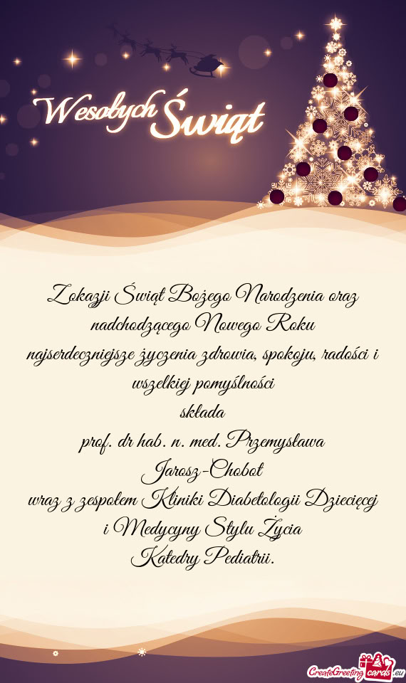 Najserdeczniejsze życzenia zdrowia, spokoju, radości i wszelkiej pomyślności