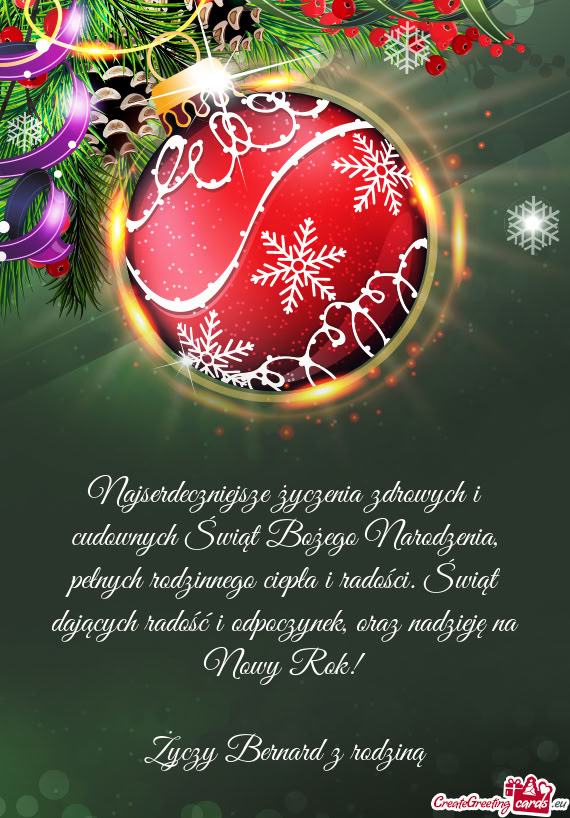 Najserdeczniejsze życzenia zdrowych i cudownych Świąt Bożego Narodzenia