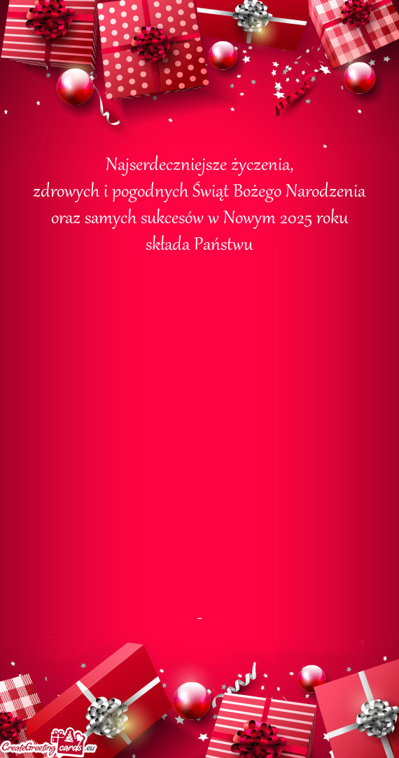 Najserdeczniejsze życzenia,  zdrowych i pogodnych Świąt Bożego Narodzenia