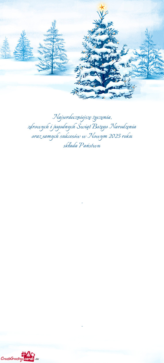 Najserdeczniejsze życzenia,  zdrowych i pogodnych Świąt Bożego Narodzenia