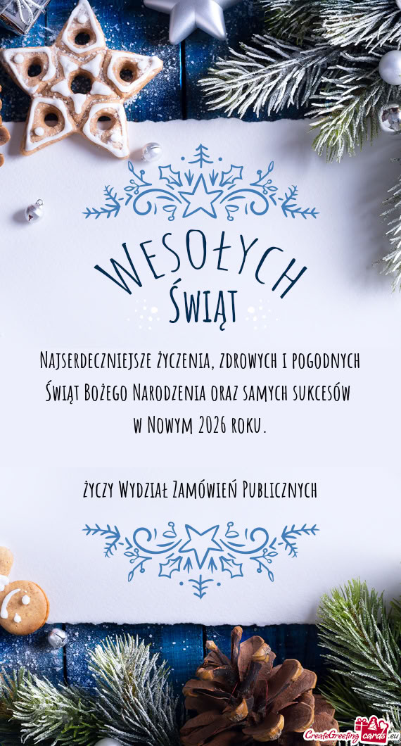 Najserdeczniejsze życzenia, zdrowych i pogodnych Świąt Bożego Narodzenia