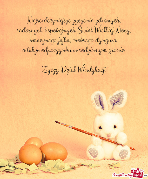 Najserdeczniejsze życzenia zdrowych,  radosnych i spokojnych Świąt Wielkiej