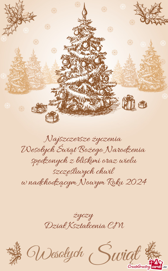 Najszczersze życzenia Wesołych Świąt Bożego Narodzenia spędzonych z bliskimi oraz wielu sz