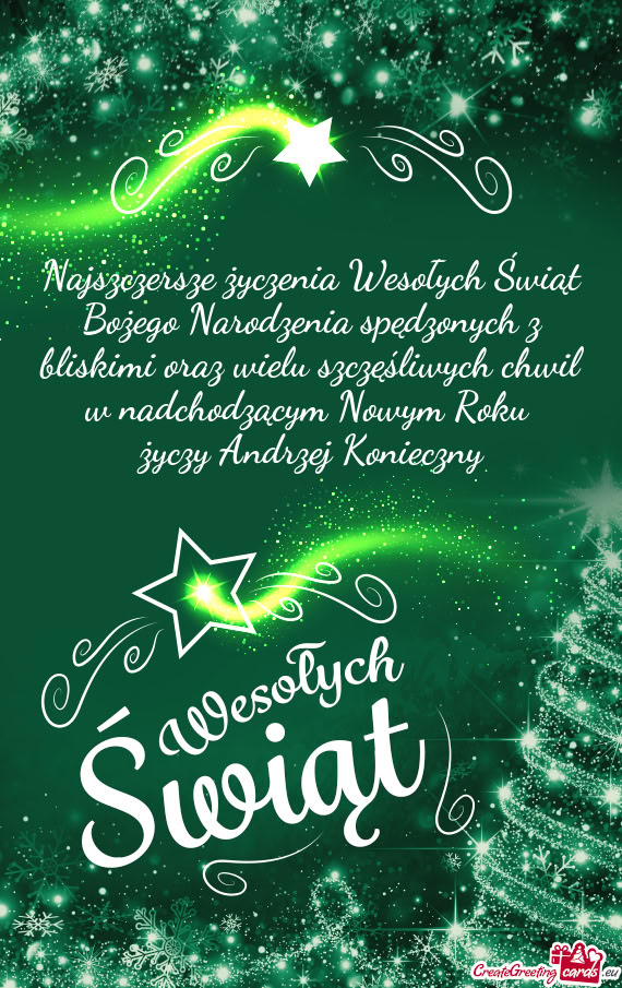 Najszczersze życzenia Wesołych Świąt Bożego Narodzenia spędzonych z