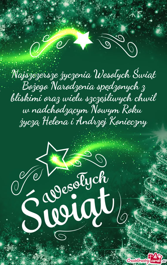 Najszczersze życzenia Wesołych Świąt Bożego Narodzenia spędzonych z