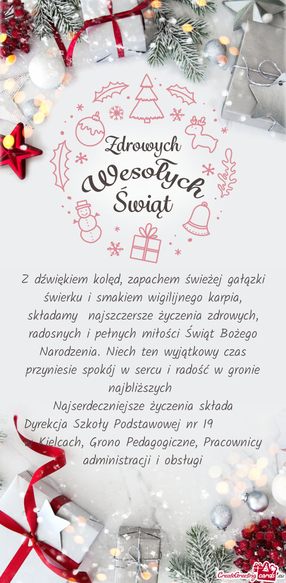 Najszczersze życzenia zdrowych, radosnych i pełnych miłości Świąt Bożego Narodzenia. Niech t