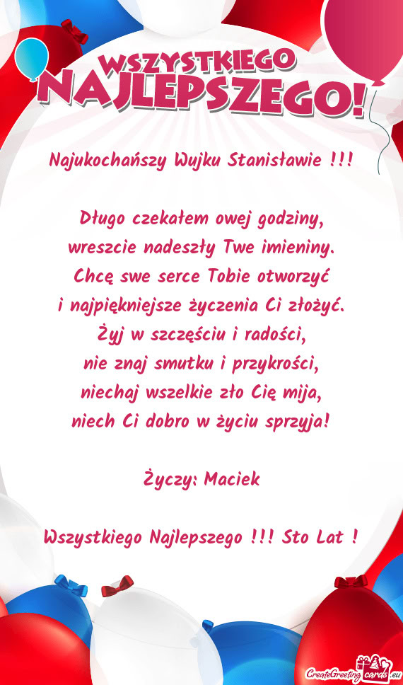 Najukochańszy Wujku Stanisławie