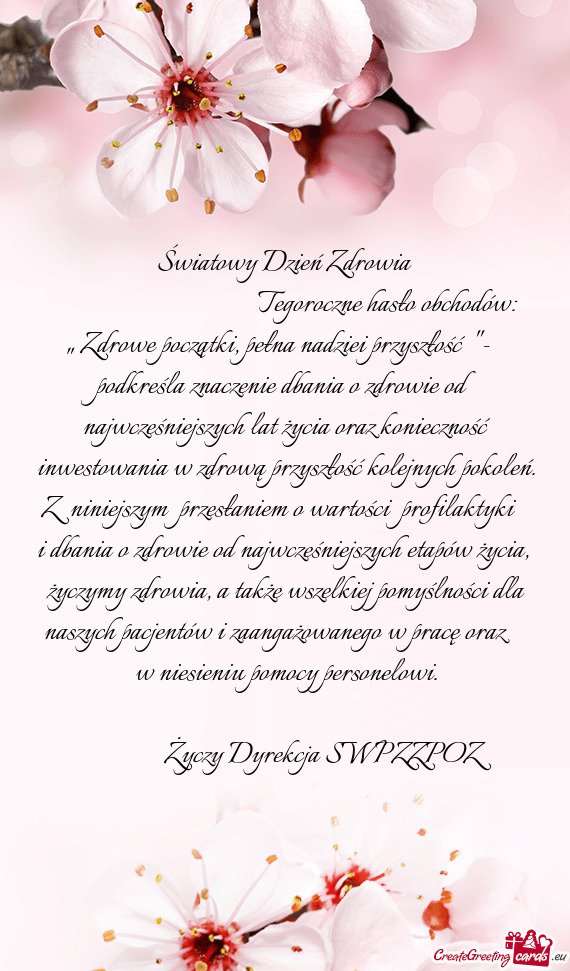 Najwcześniejszych lat życia oraz konieczność inwestowania w zdrową przyszłość kolejnych poko