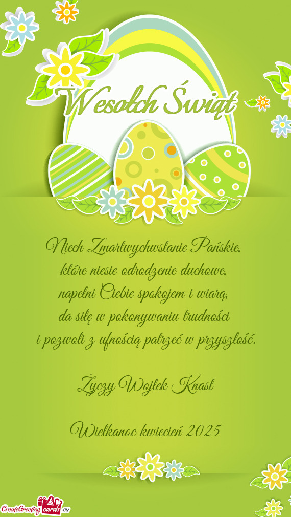 Napełni Ciebie spokojem i wiarą