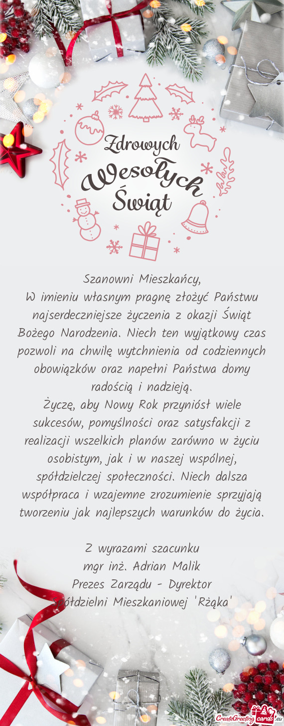 Napełni Państwa domy radością i nadzieją