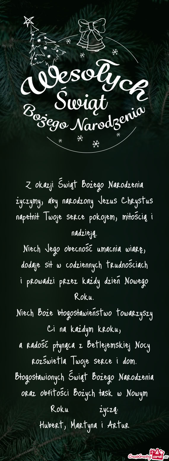 Napełnił Twoje serce pokojem, miłością i nadzieją