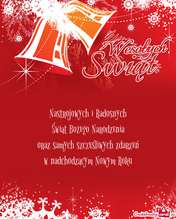 Nastrojowych i Radosnych  Świąt Bożego Narodzenia  oraz samych