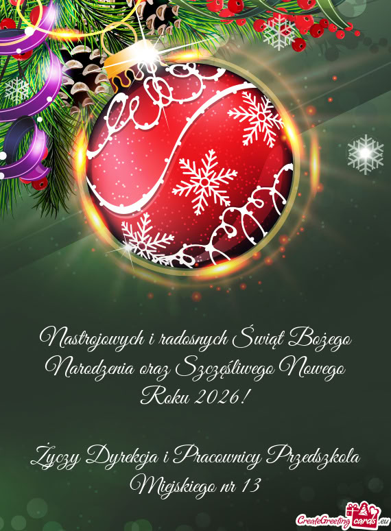 Nastrojowych i radosnych Świąt Bożego Narodzenia oraz Szczęśliwego Nowego Roku 2026