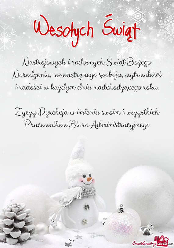 Nastrojowych i radosnych Świąt Bożego Narodzenia, wewnętrznego spokoju,